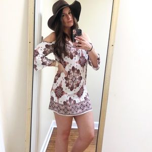 Forever 21 boho cold shoulder dress M